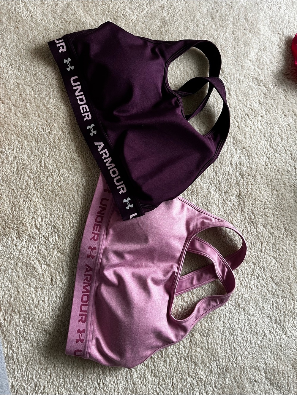 Under Armour Pink & Plum High-Impact Racerback Sports Bras
